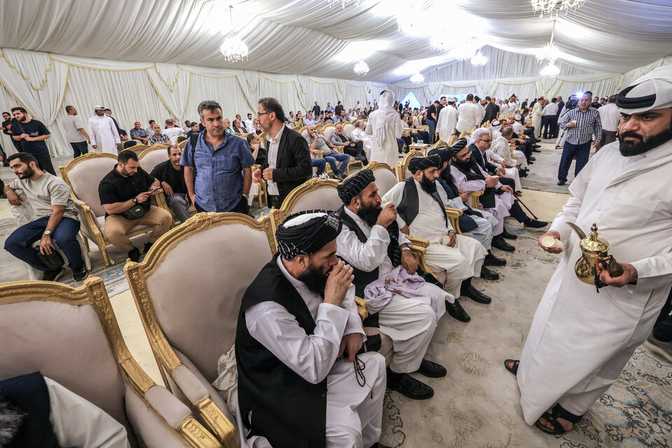 El funeral de Haniyeh en Doha. (Fuente: AFP)