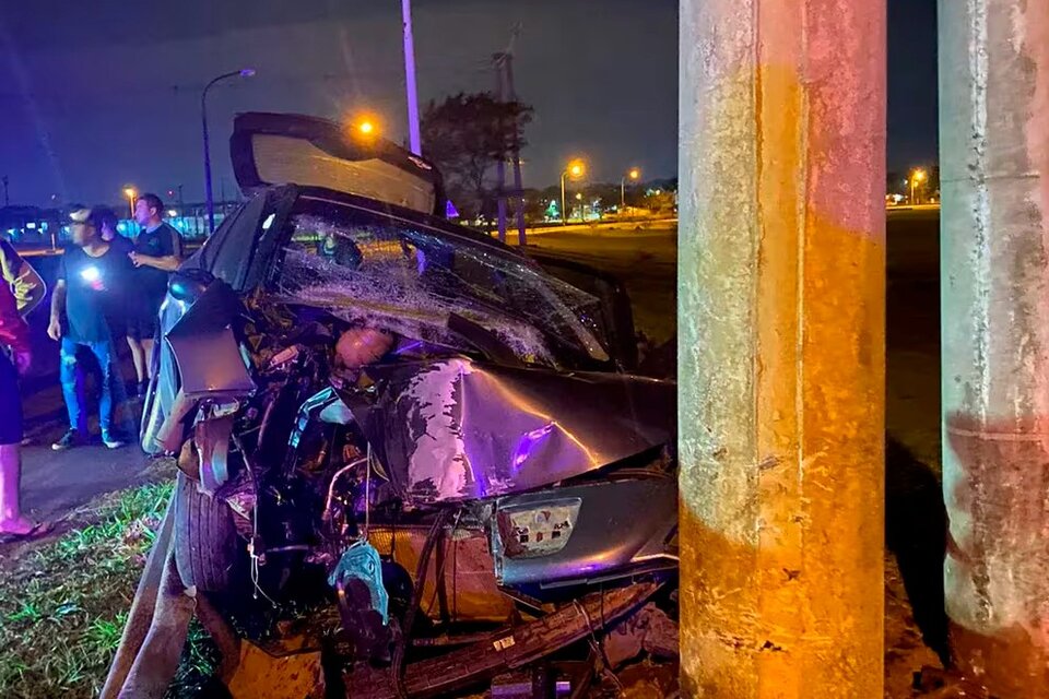 La auto que conducía Jorge Benke, luego suicidado.