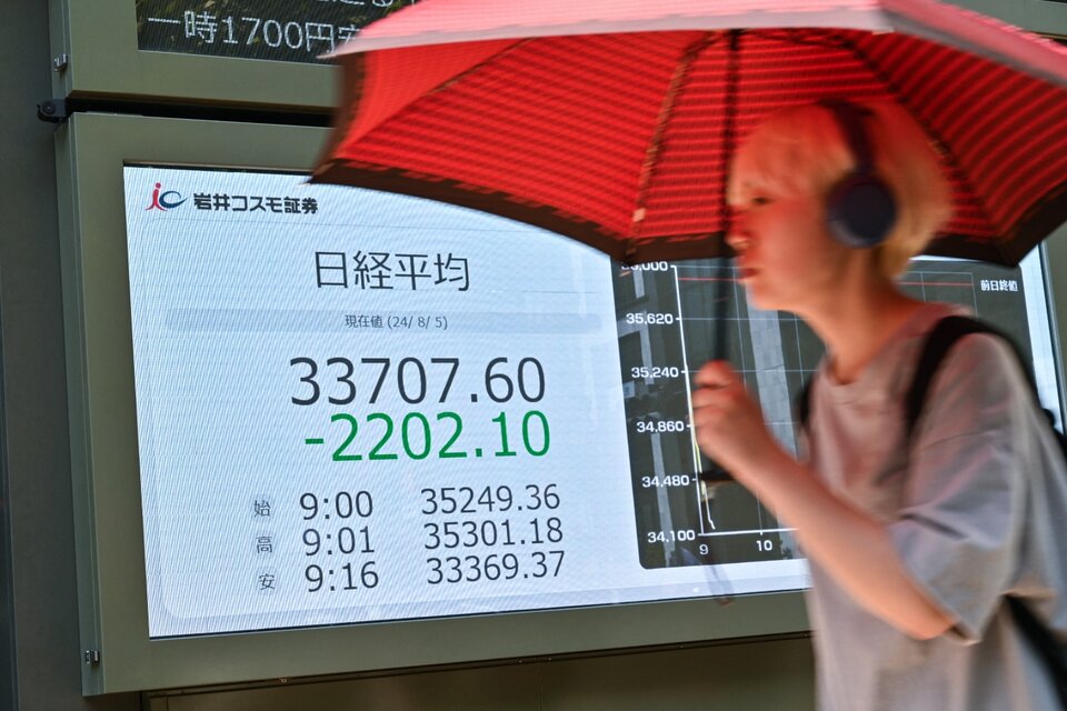 La Bolsa de Tokio registró la mayor baja de su historia (Fuente: AFP)
