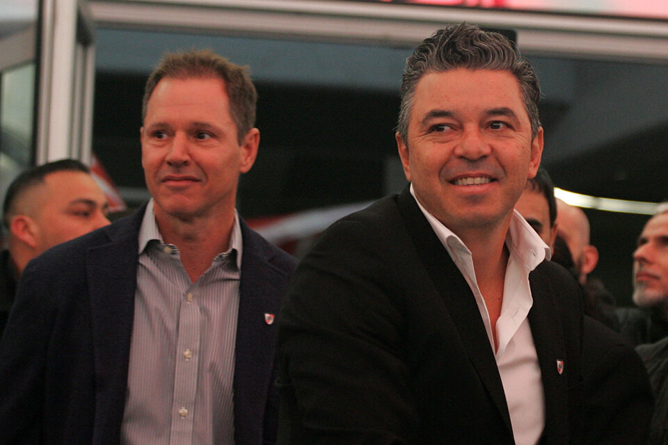 Jorge Brito, presidente de River, y Marcelo Gallardo. (Fuente: Alejandro Leiva)