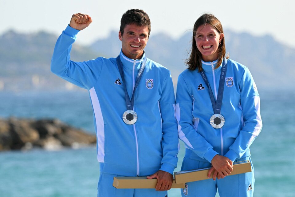 Mateo Majdalani y Eugenia Bosco se metieron en la historia del deporte argentino (Fuente: AFP)