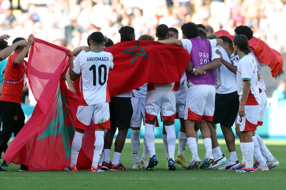 El festejo de la selección marroquí (Fuente: AFP)