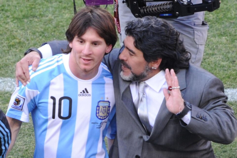 Lionel Messi y Diego Maradona (Fuente: NA)