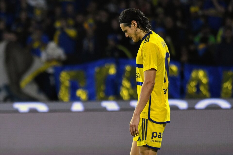 El uruguayo Cavani en la última presentación del Xeneize en Mendoza (Fuente: Fotobaires)