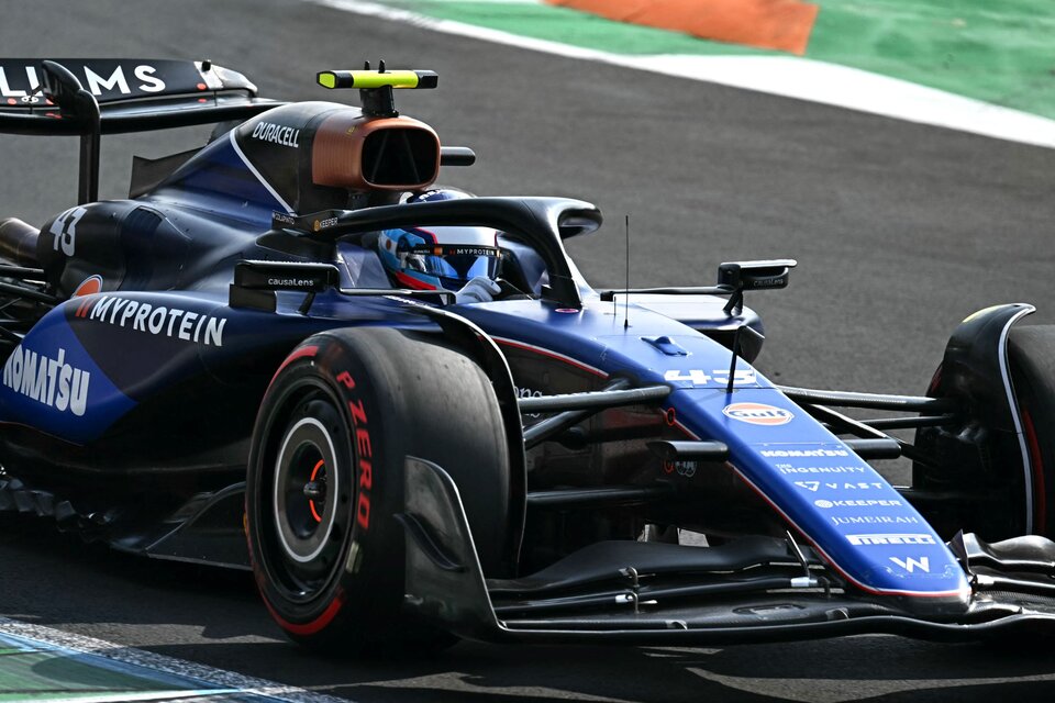 Colapinto, durante la qualy a bordo de su Williams Racing (Fuente: AFP)