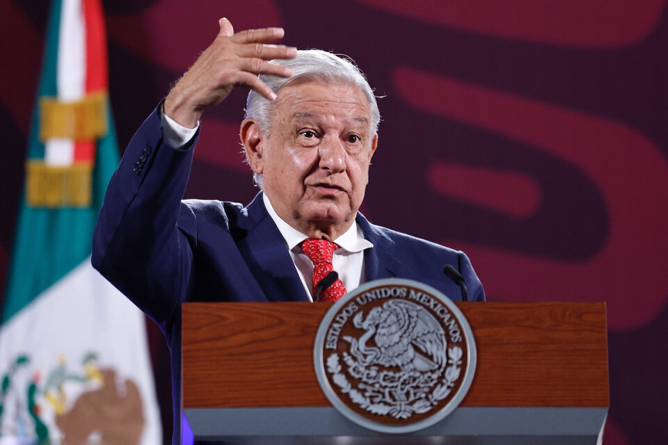 Rueda de prensa de López Obrador en el Palacio Nacional en Ciudad de México. (Fuente: EFE)