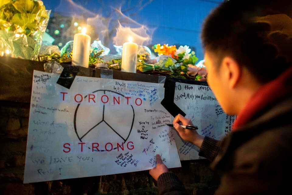 Homanaje tras la masacre de Toronto en 2018. (Fuente: AFP)