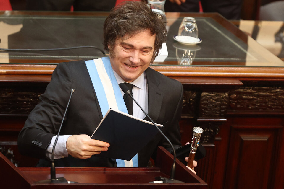 El presidente Javier Milei en la presentación del proyecto de Presupuesto 2025. (Fuente: AFP)