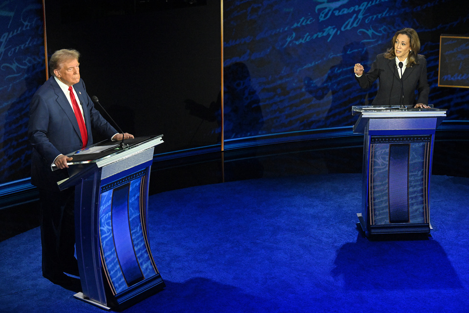 Trump y Harris debaten en Filadelfia. (Fuente: AFP)