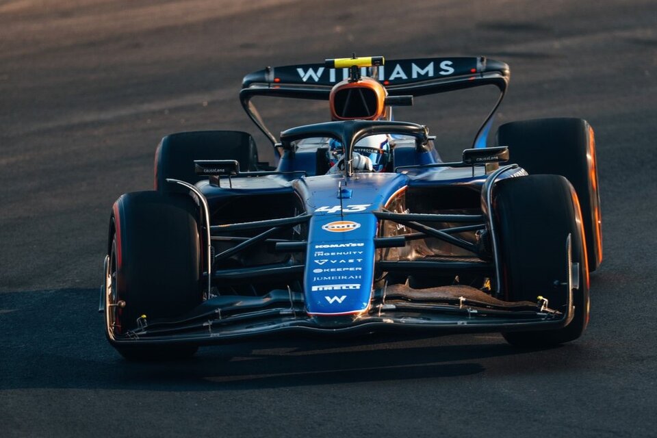 Colapinto, a toda marcha en la máxima categoría del automovilismo. Imagen: Williams Racing.