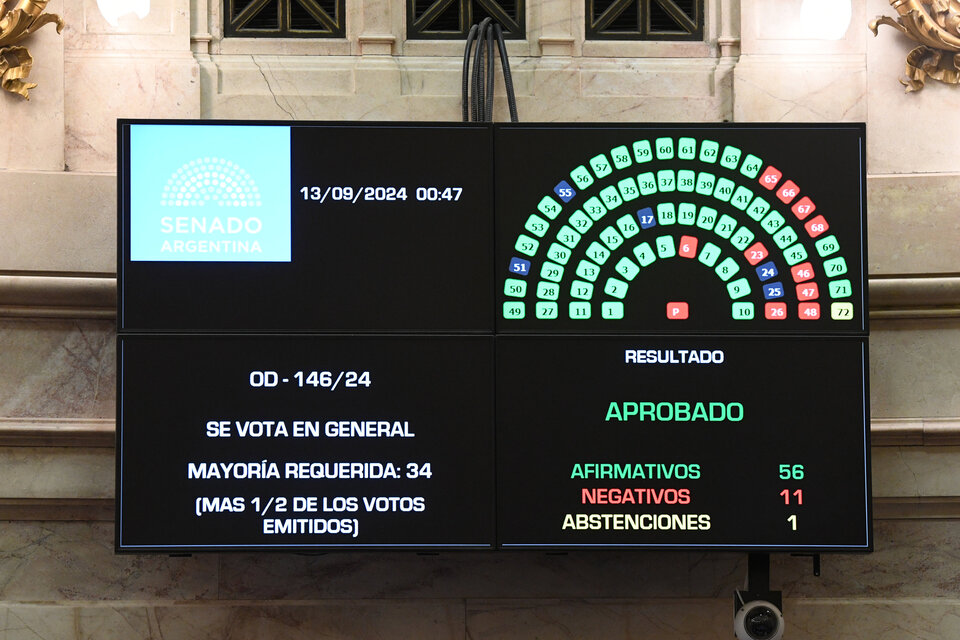 La Ley de Financiamiento Universitario fue sancionada este jueves en la Cámara de Senadores. (Fuente: Prensa)