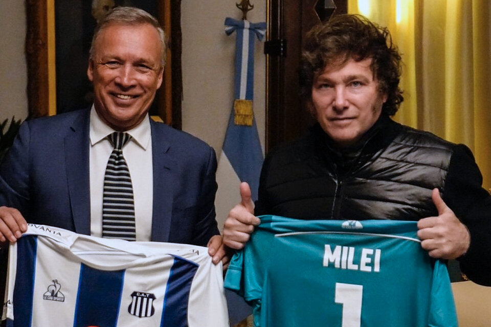 Andrés Fassi, titular de Talleres, y el presidente Javier Milei  (Fuente: Prensa)