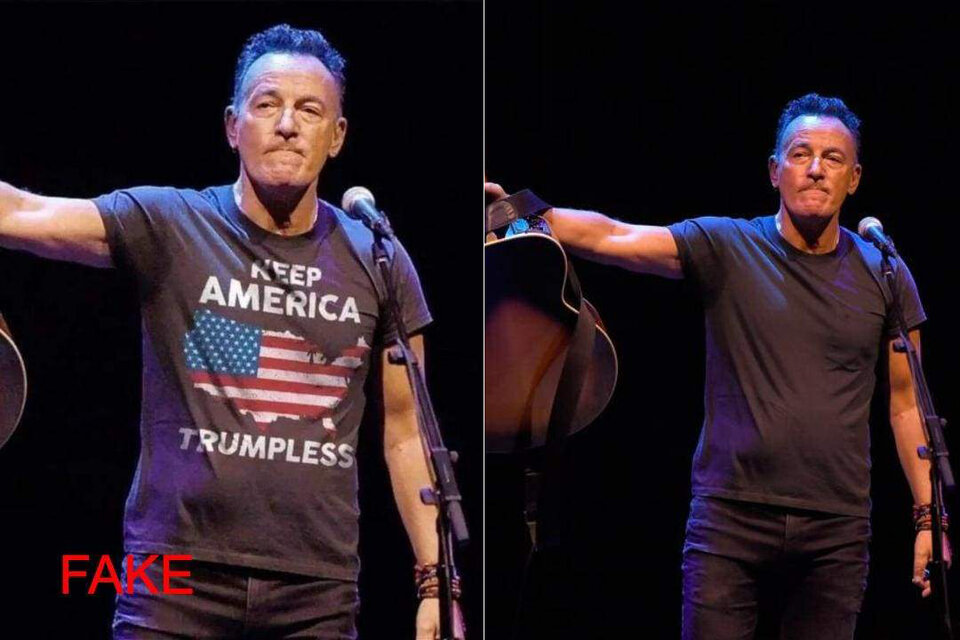 Bruce Springsteen no usó una remera anti-Trump. (Fuente: Redes sociales)