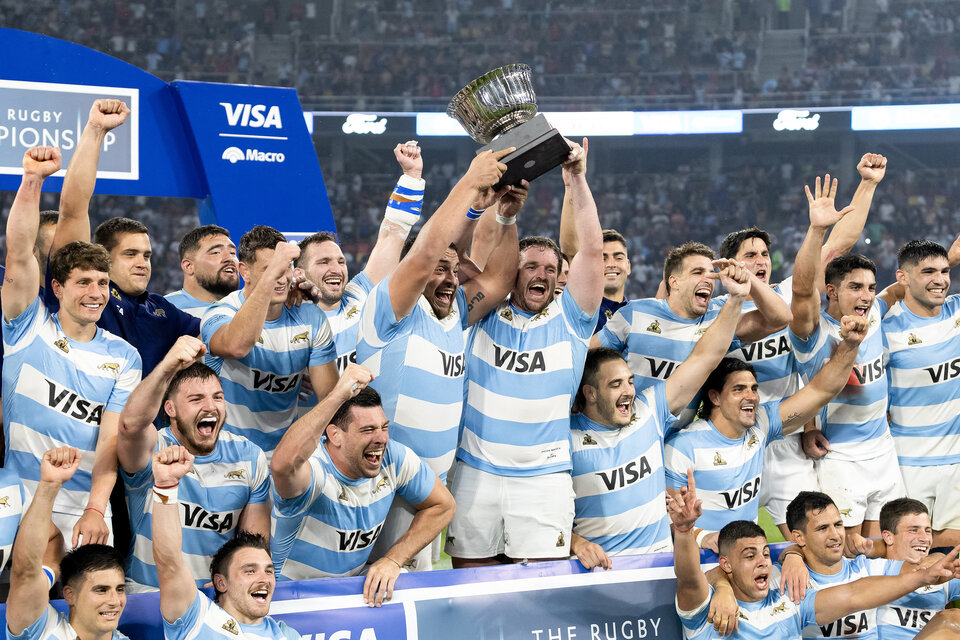 Los Pumas celebraron una victoria inolvidable ante Sudáfrica (Fuente: AFP)