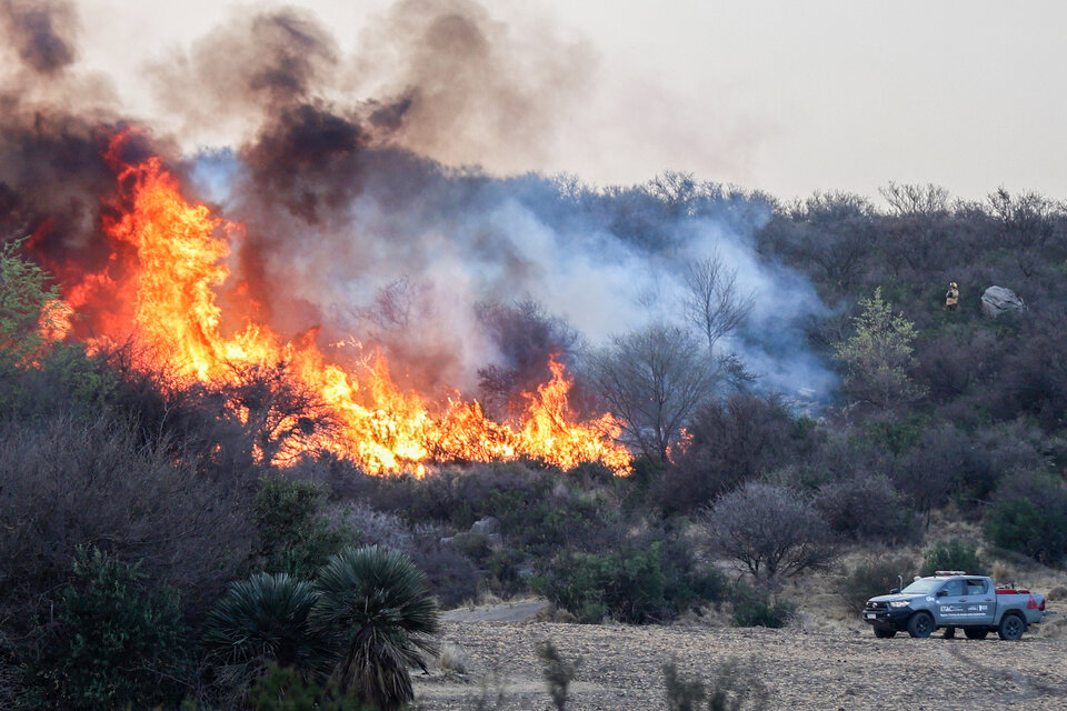 Este domingo se cumplieron cuatro días de fuego consecutivos (Fuente: AFP)