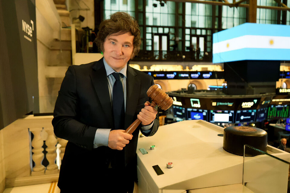 Javier Milei en Wall Street (Fuente: NA)