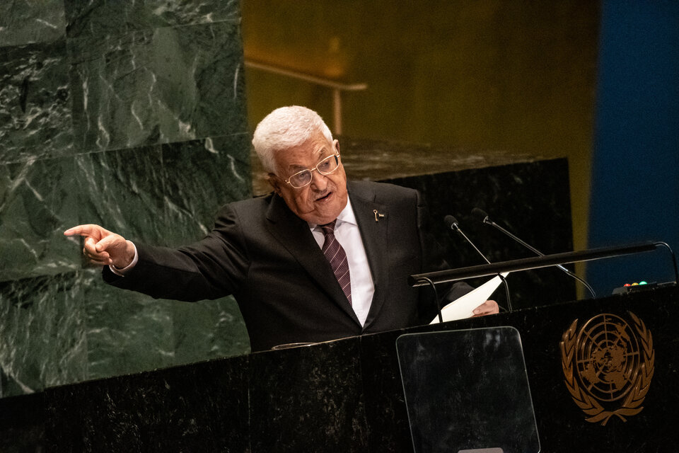 Mahmud Abbas,  presidente de la Autoridad Palestina, en la ONU. (Fuente: AFP)