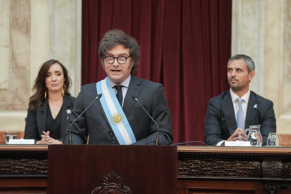 Javier Milei presentó en el Congreso el Presupuesto 2025 (Fuente: AFP)