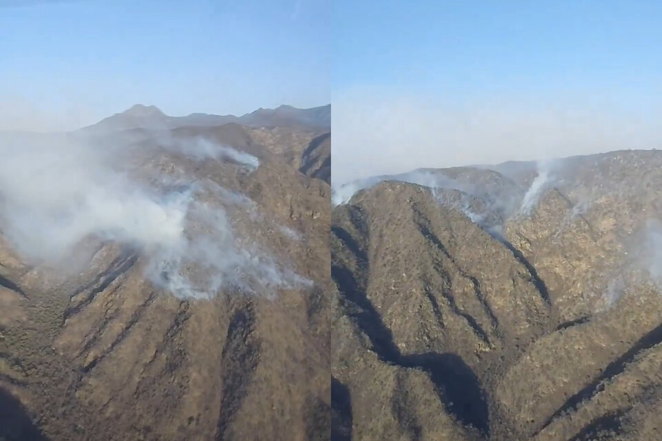 Incendios en Córdoba: sigue activo el foco en Chancaní y hubo dos reinicios en Punilla (Fuente: Redes sociales)