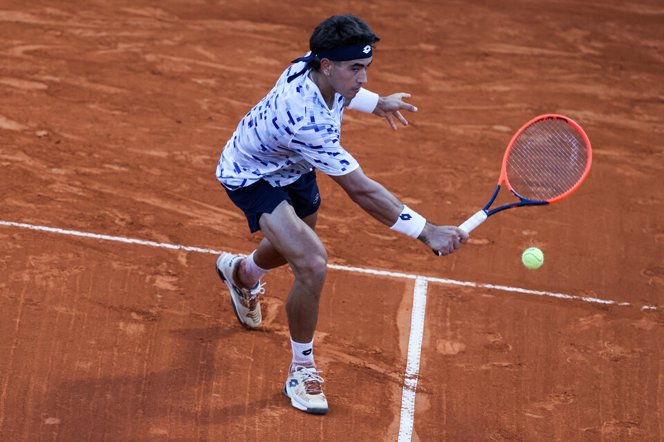 Comesaña durante su encuentro ante Varillas (Fuente: Buenos Aires Challenger)