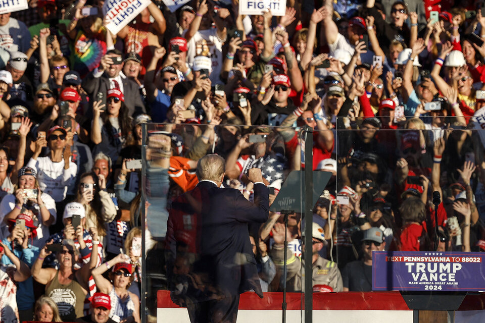 Trump volvió a hablar en Butler después del intento de mgnicidio. (Fuente: AFP)