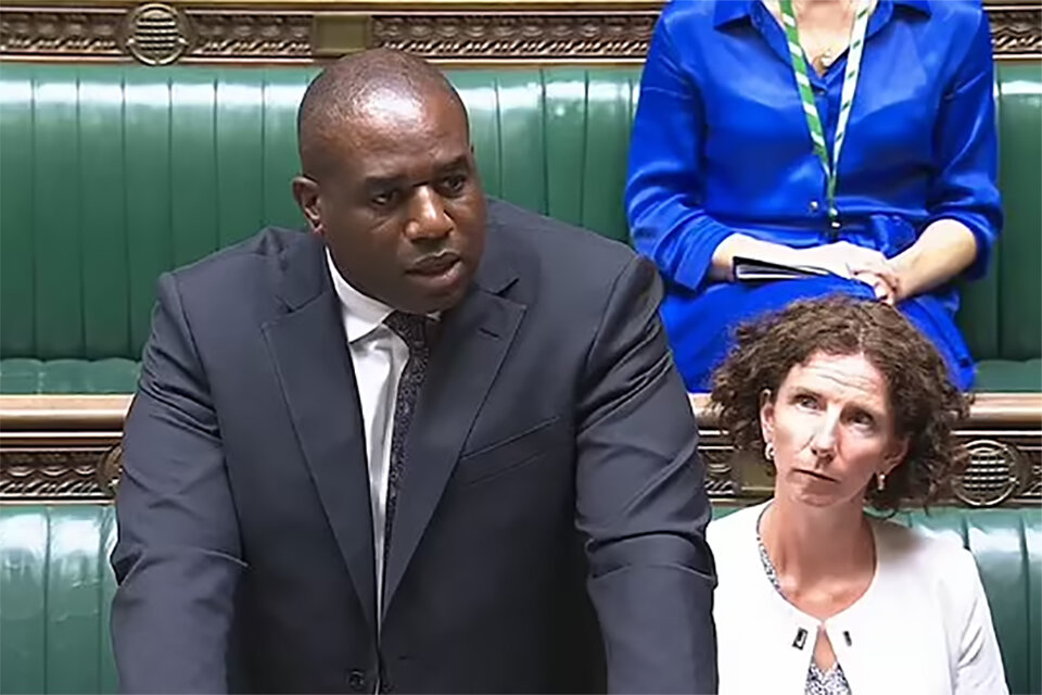 David Lammy, ministro de Exteriores británico.  (Fuente: Capturas de video)