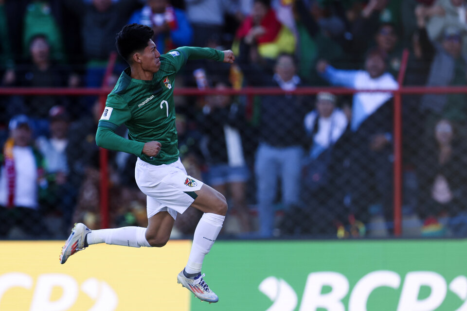 Terceros celebra el gol de los bolivianos (Fuente: EFE)