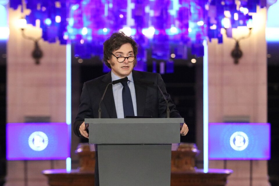 Javier Milei durante la presentación del “Palacio Libertad Centro Cultural Domingo Faustino Sarmiento”. (Fuente: Archivo)