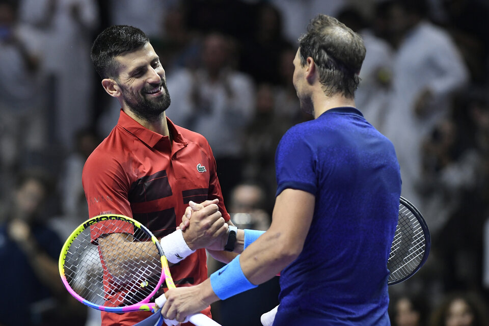 El saludo de Djokovic con Nadal (Fuente: EFE)