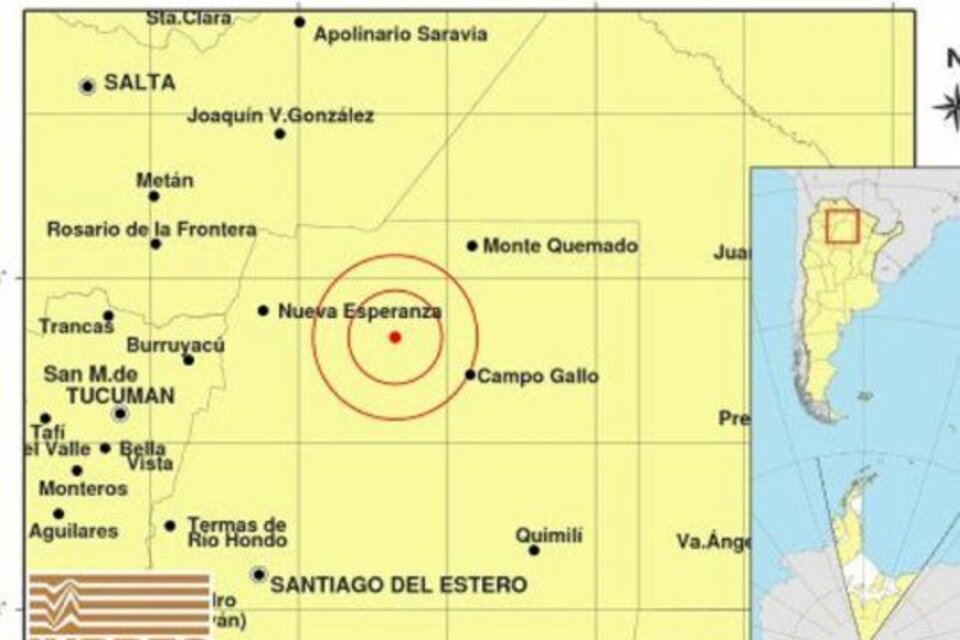 Se registró un sismo de 5,4 grados de magnitud en Santiago del Estero