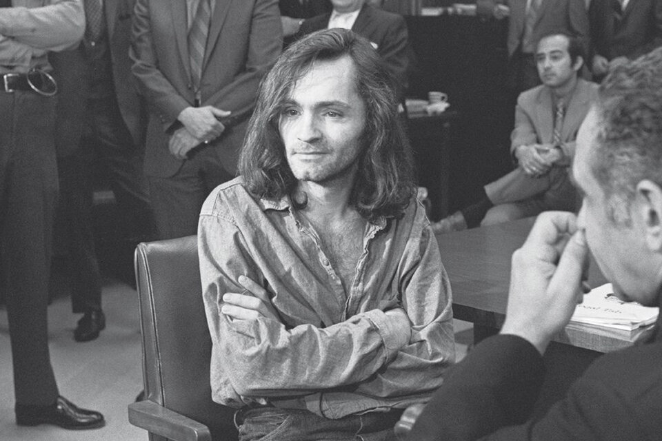 Manson durante el juicio que en 1971 lo condenó a muerte. (Fuente: AFP)