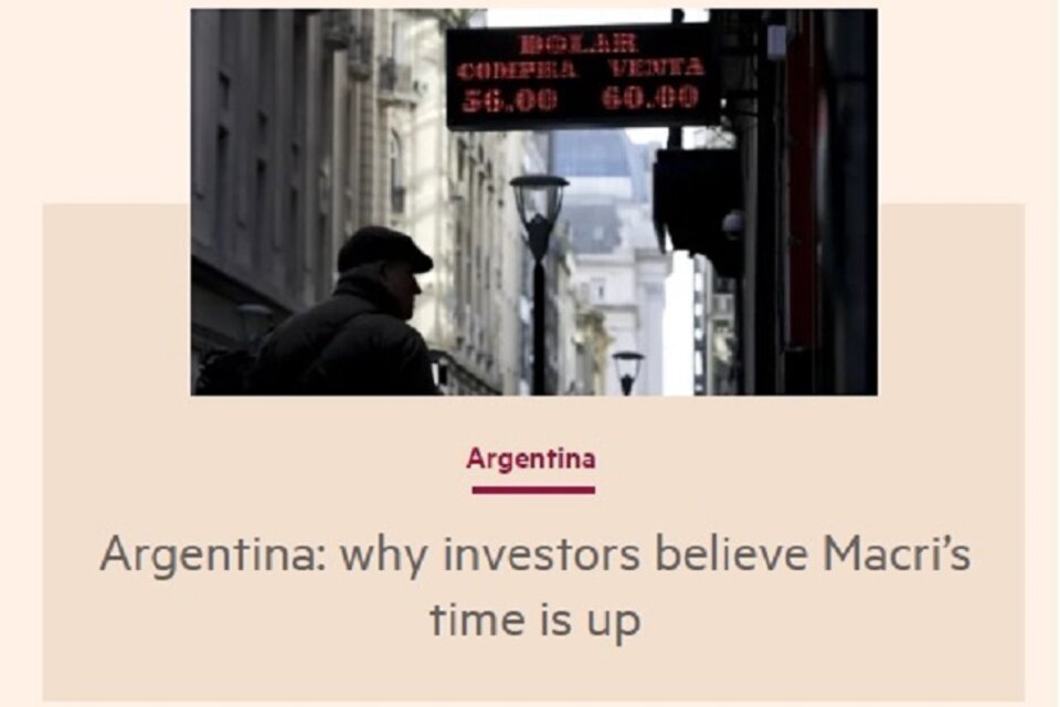 La nota del Financial Times estuvo la portada de su web.  (Fuente: Captura de pantalla)