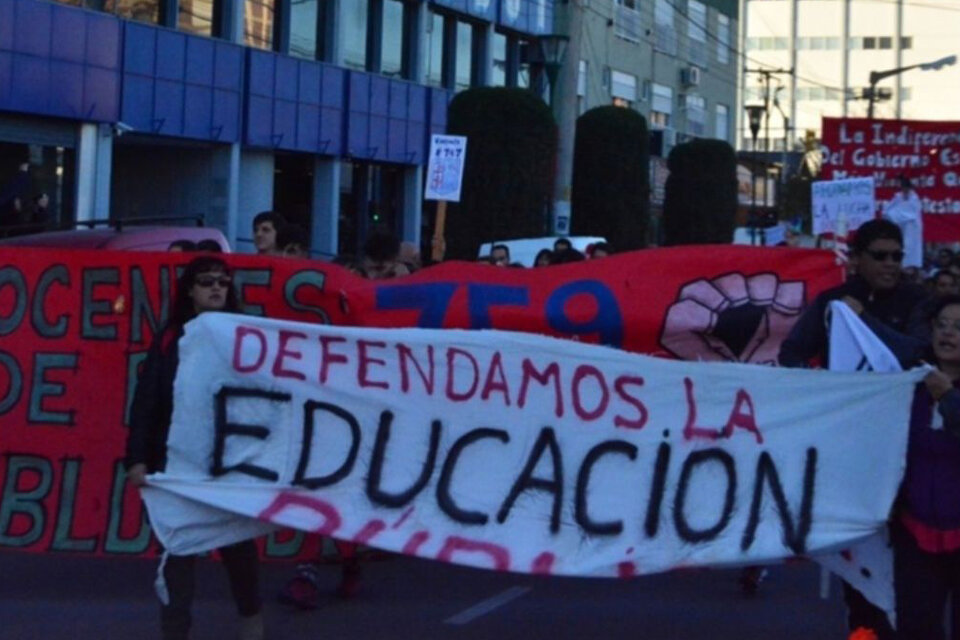 La protesta de los docentes en Chubut.