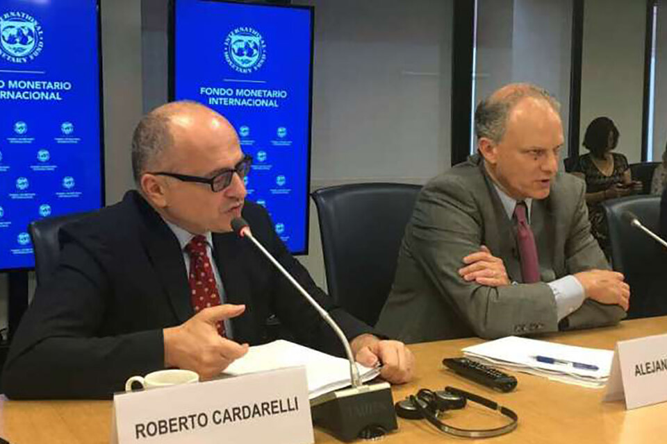 Los delegados del FMI Roberto Cardarelli y Alejandro Werner, de gira política en Buenos Aires.