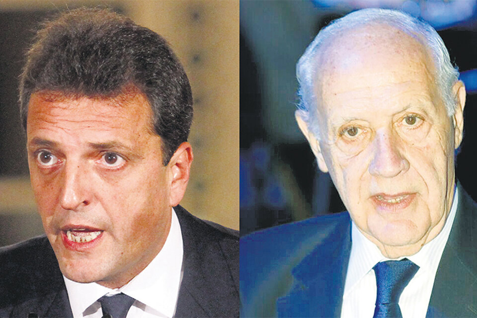 Sergio Massa, candidato del FdT, y Roberto Lavagna, candidato de Consenso Federal. (Fuente: Leandro Teysseire)
