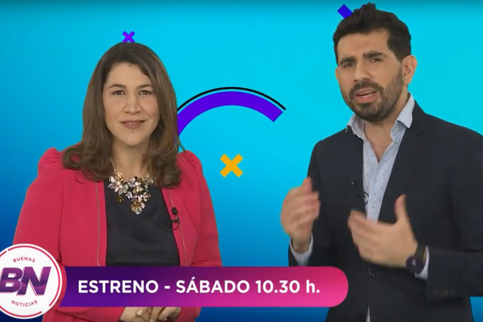Ana Saco e Isaías Saracho, los conductores de "Buenas Noticias".