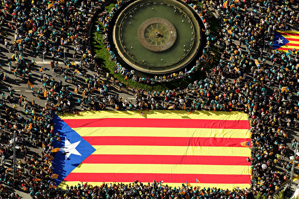 Unas 600 mil personas asistieron a la marcha en el centro de Barcelona.  (Fuente: AFP)