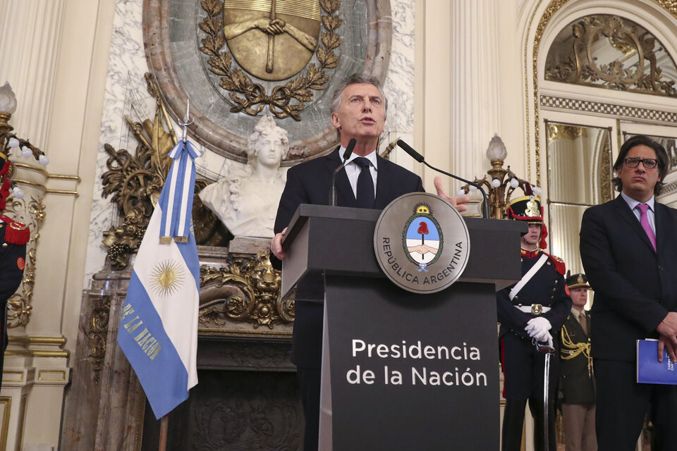 MauricioMacri junto al ministro Germán Garavano. (Fuente: NA)