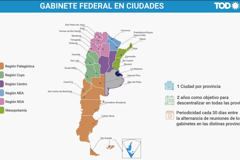 El mapa de las capitales alternativas elegidas por Alberto Fernández
