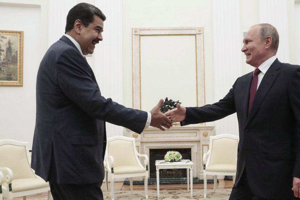 El mandatario ruso Putin recibió a su par venezolano Maduro en el Kremlin. (Fuente: AFP)