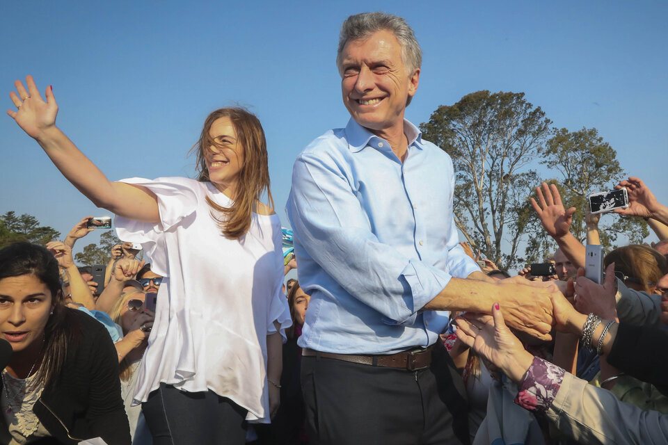 María Eugenia Vidal y Mauricio Macri en Junín. (Fuente: NA)