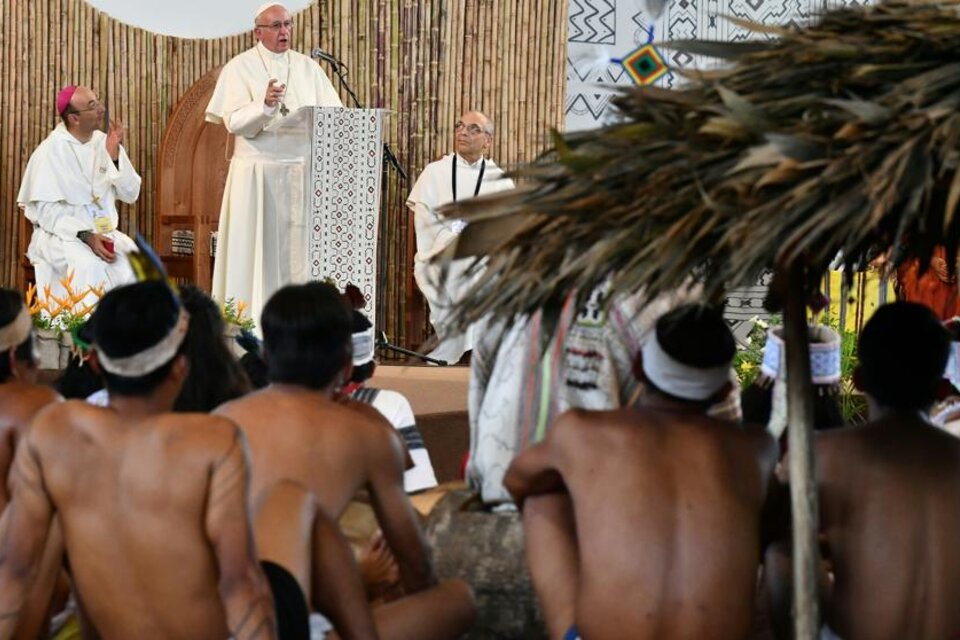 Postal de la visita del papa Francisco a Perú en enero del 2018. (Fuente: AFP)