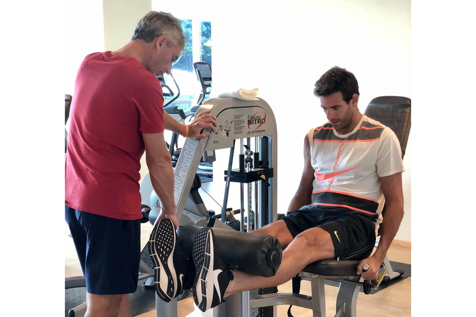 Del Potro se entrena para volver. (Fuente: EFE)