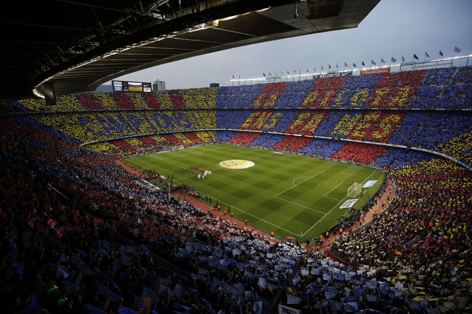 La imagen del Camp Nou en el último clásico Barcelona-Real Madrid. (Fuente: AFP)