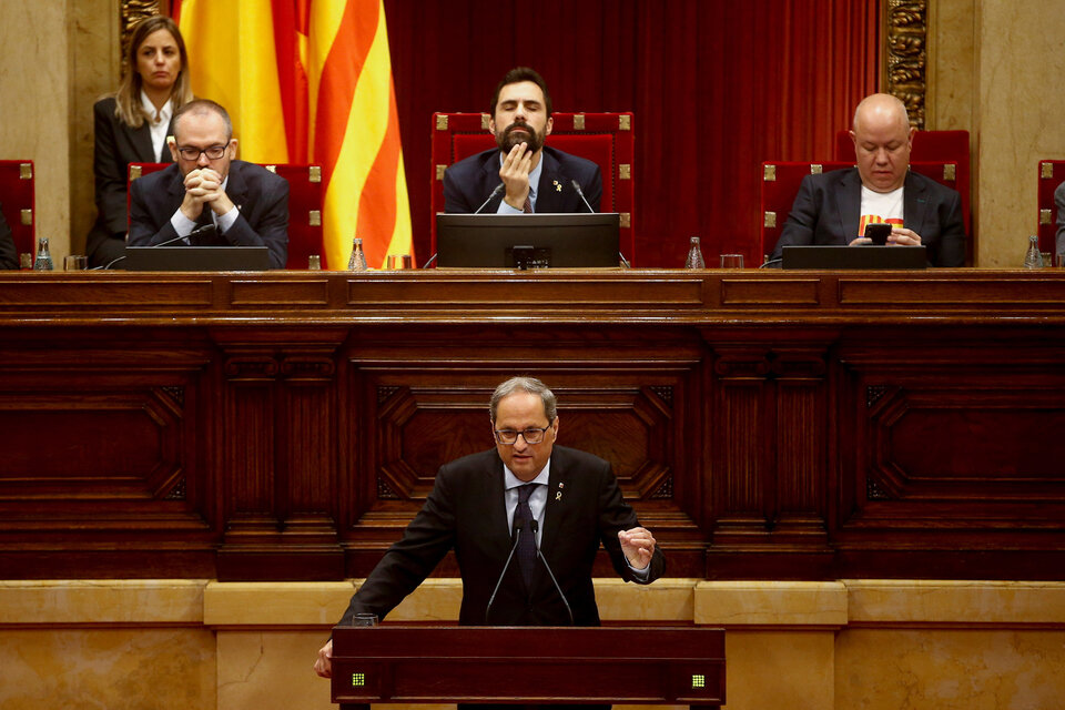 Quim Torra propuso llamar a un nuevo plebiscito independentista en Cataluña. (Fuente: EFE)