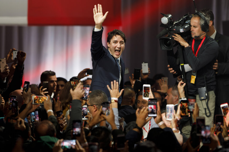 Trudeau saluda a sus seguidores  (Fuente: AFP)