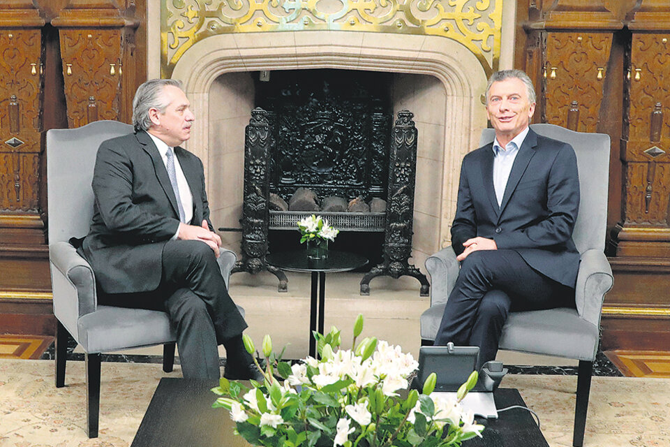 Alberto Fernández fue a la Casa Rosada a reunirse con Mauricio Macri. (Fuente: Télam)
