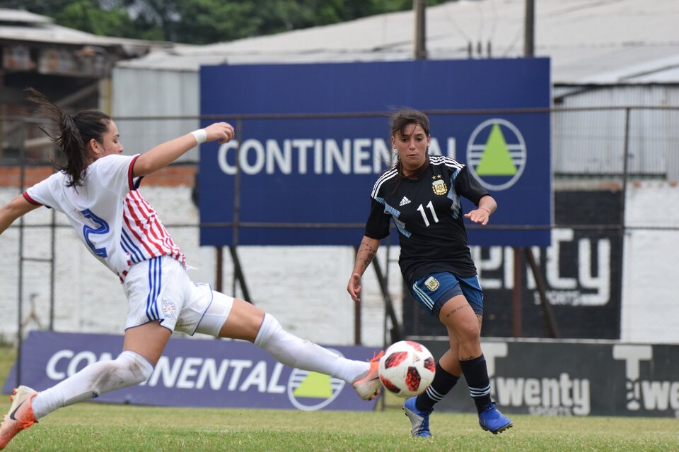 Nicole Hain ingresó en la segunda parte y anotó el gol del empate. (Fuente: Prensa AFA)