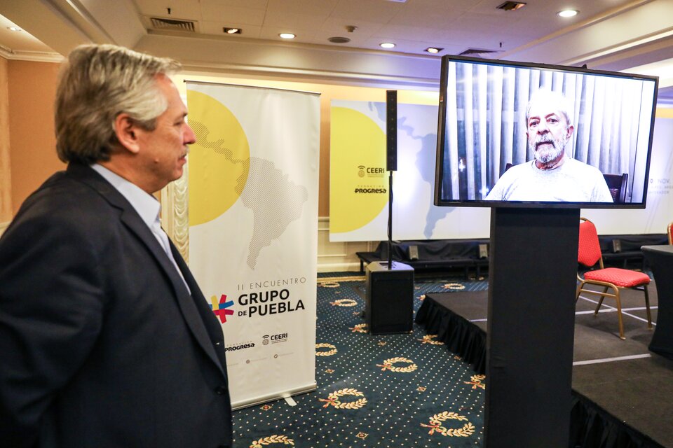 El ex presidente brasileño en el video que se mostró en Buenos Aires. 