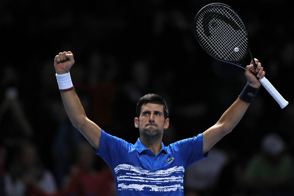 El festejo del serbio Novak Djokovic. (Fuente: AFP)